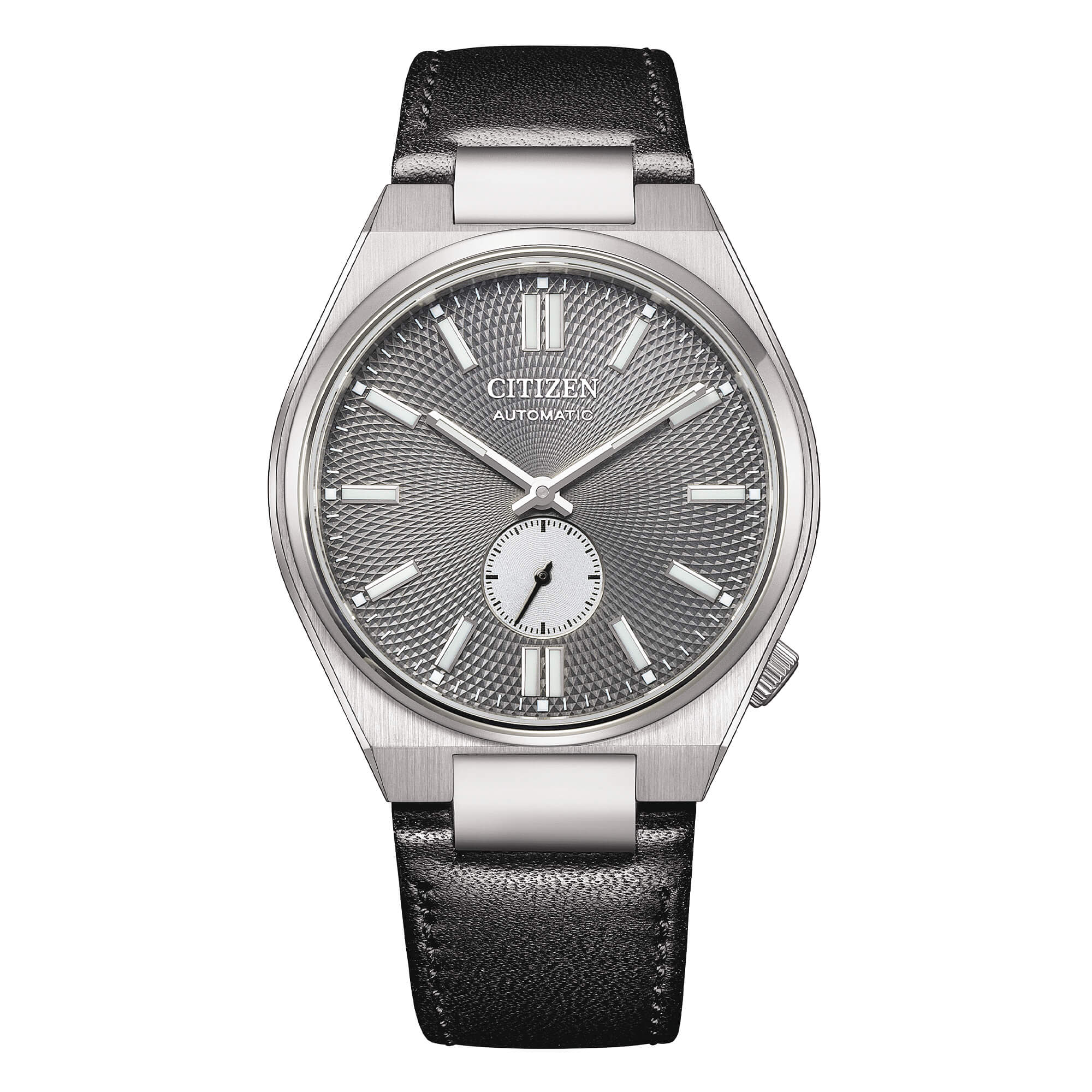 Orologio Uomo Citizen Tsuyosa Piccola Secondi Grigio Pelle Nera Guillochè NK5010-01H